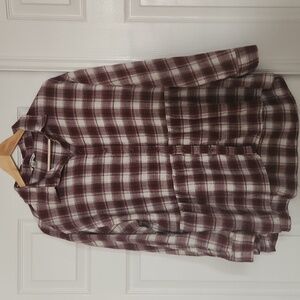 American Eagle Oversized Button Down Peplum Flannel Size M